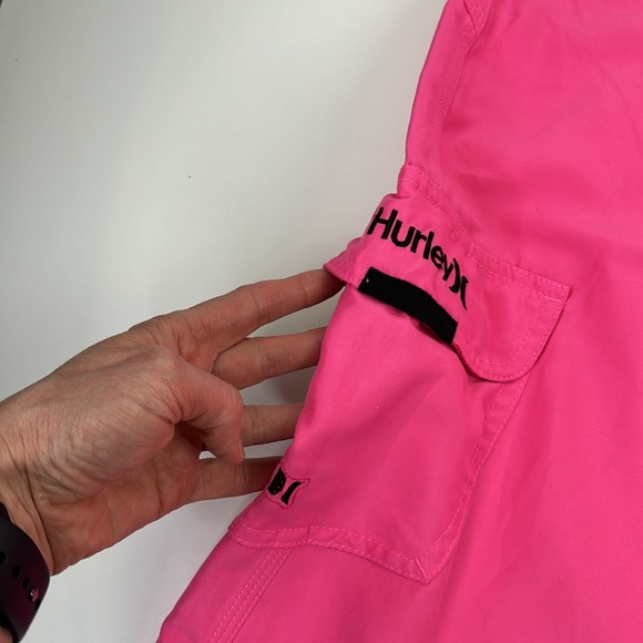 Hurley Men's bright pink board shorts - Picture 3 of 10